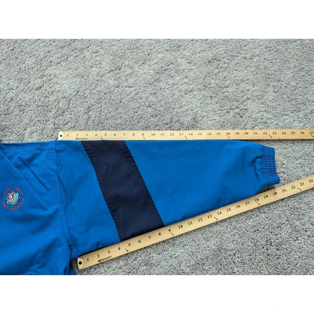 Vintage Outer Banks Crew Hoodie‎ Jacket Mens Large Snap Blue Windbreaker Logo
